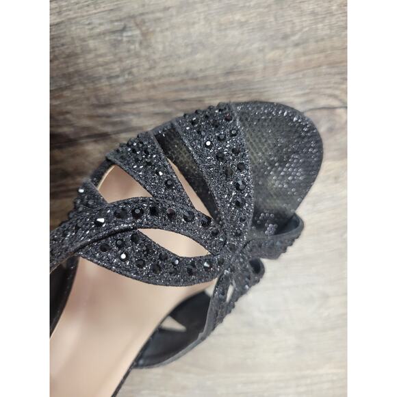 Delicious High Heels Ankle Strap Rhinestone Open Toe Buckled ADDUP Shoes 9 - Picture 7 of 8